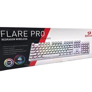 Redragon K710 Wireless Mechanical Keyboard RGB Typewriter Blue Switch White